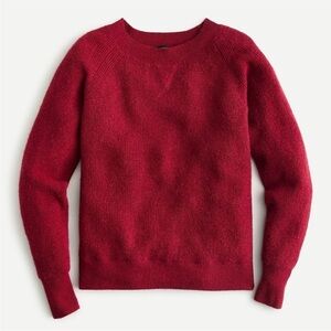 J. CREW Waffle Crewneck Wool Sweater in Supersoft Yarn in Red Ochre